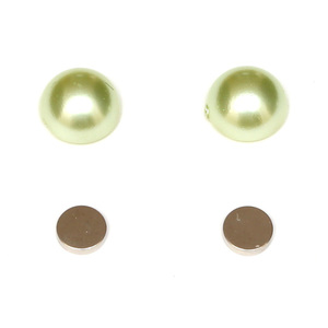 Grüne Acrylperlen mit flacher Rückseite magnetische Ohrringe