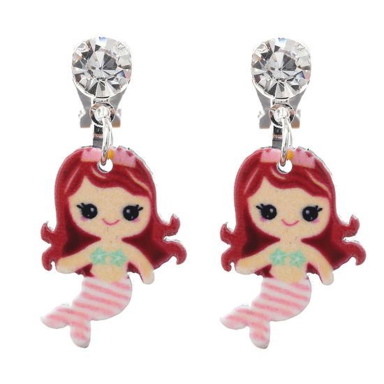 Meerjungfrauen mit roten Haaren und rosa gestreiften...