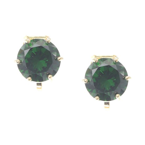 Smaragdimitat aus Zirkonia mit vergoldeten Clips